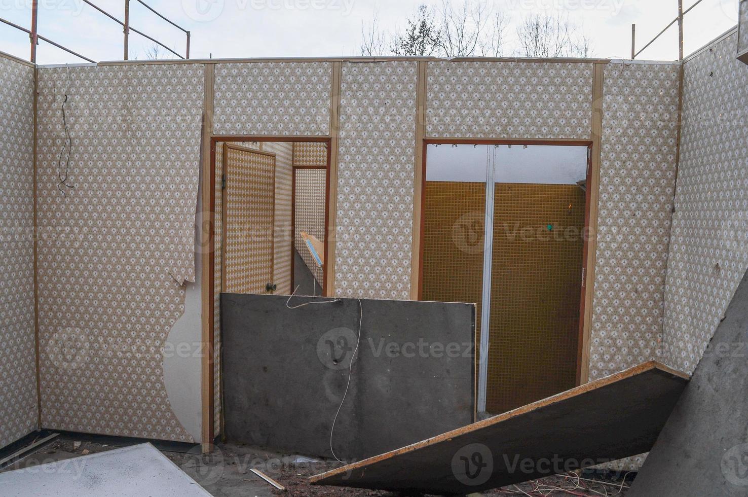 Prefab house demolition photo