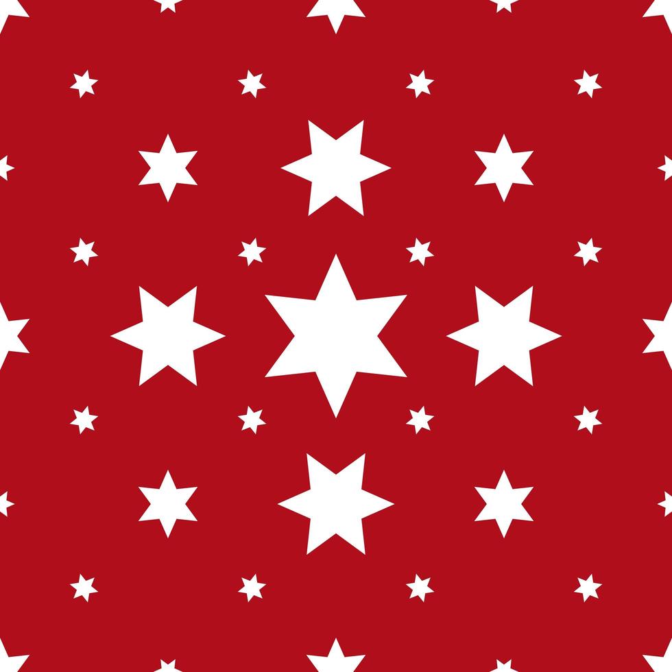 Seamless pattern of white stars on a red background photo