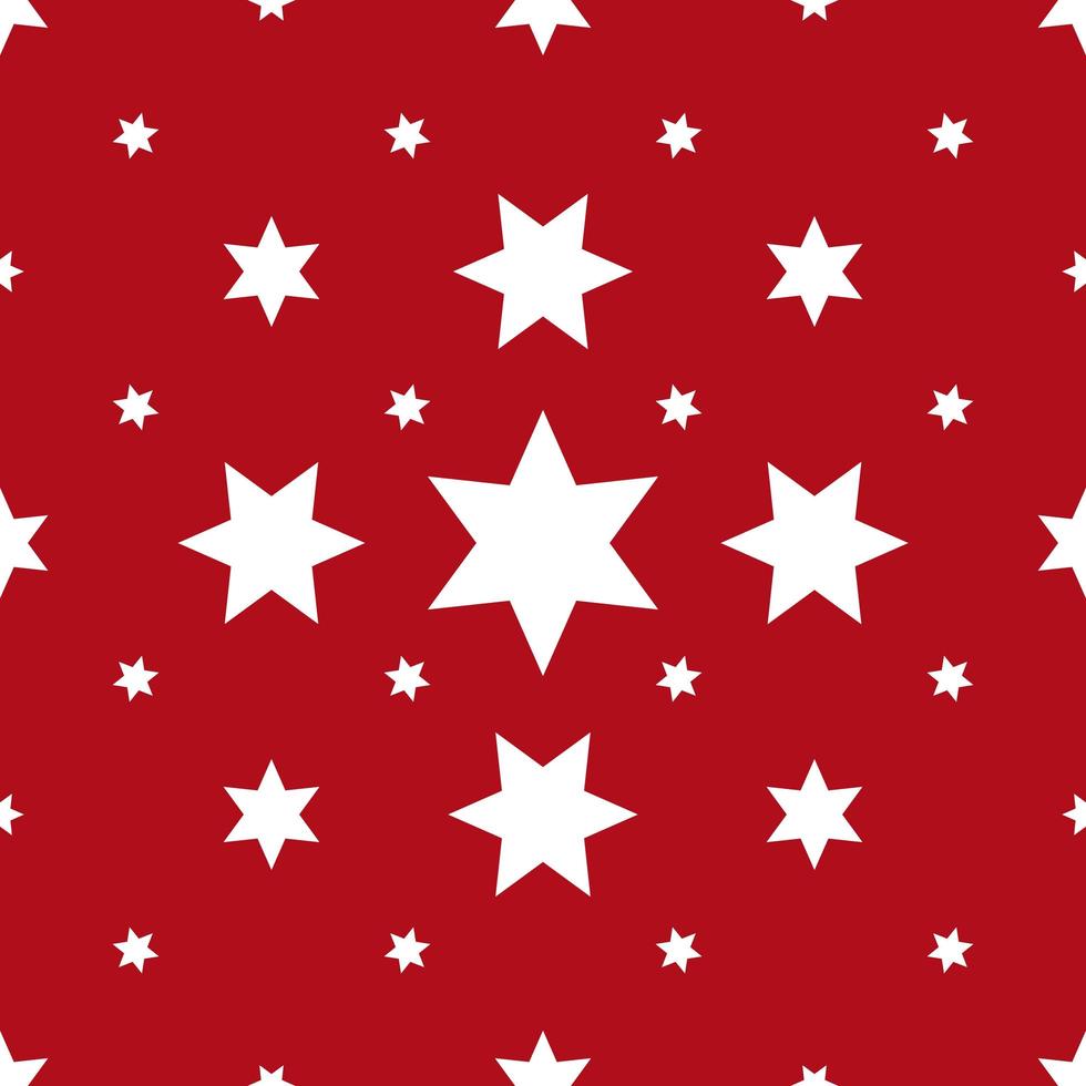 Seamless pattern of white stars on a red background photo