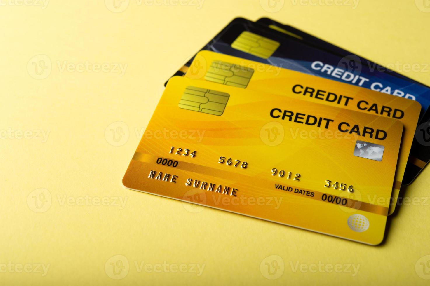 Credit card, cash card, financial business card Business card and online business photo