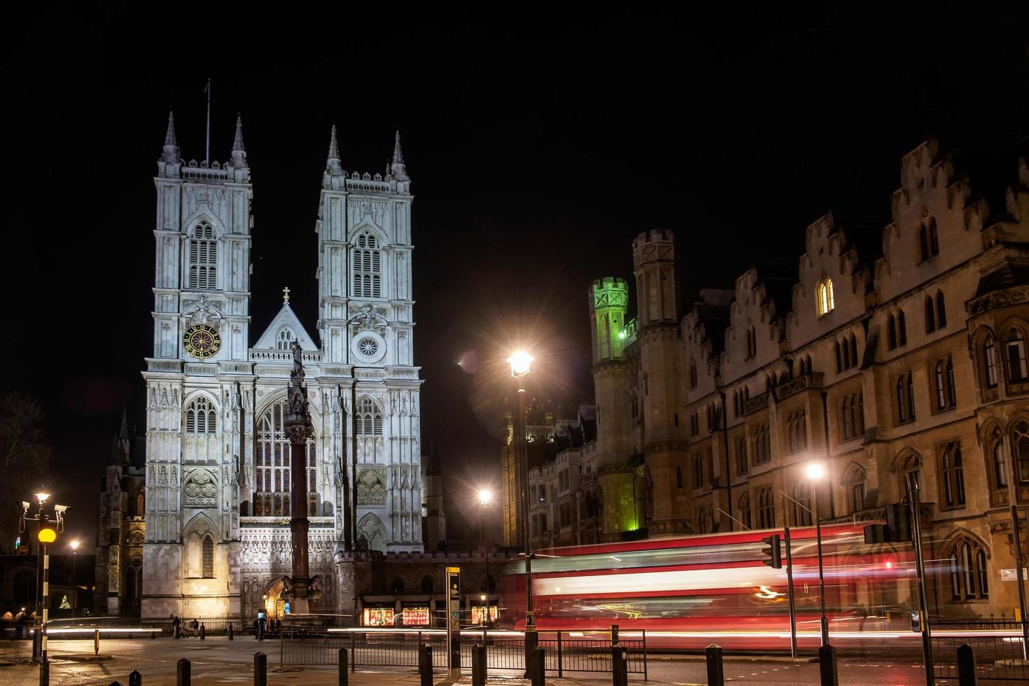 Londres, Reino Unido, 2015. vista de la abadía de Westminster en la noche foto