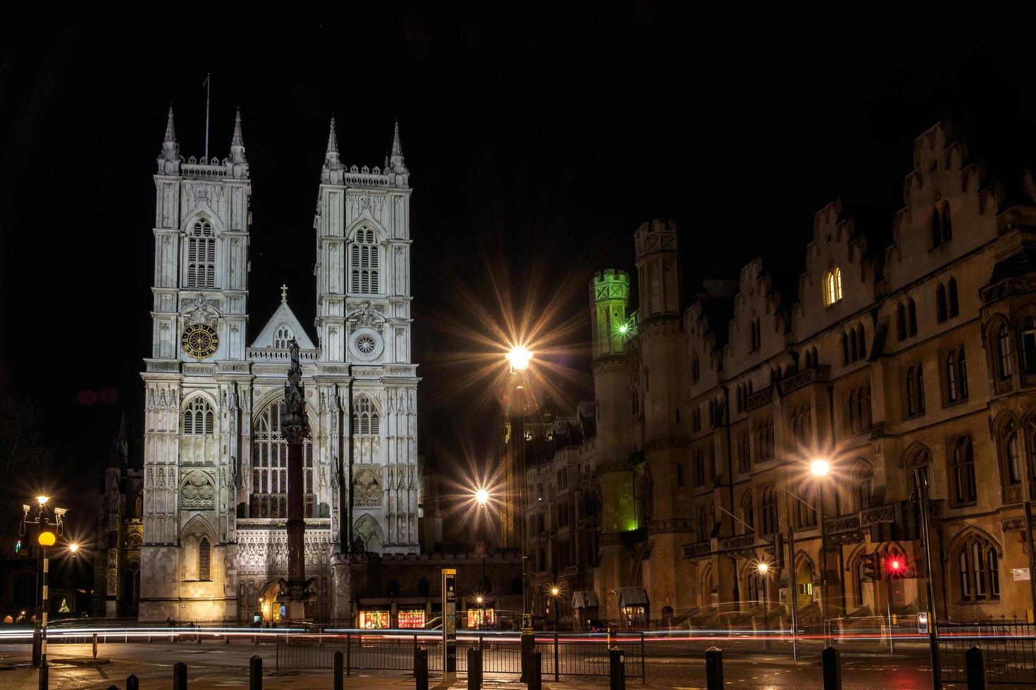 Londres, Reino Unido, 2015. vista de la abadía de Westminster en la noche foto