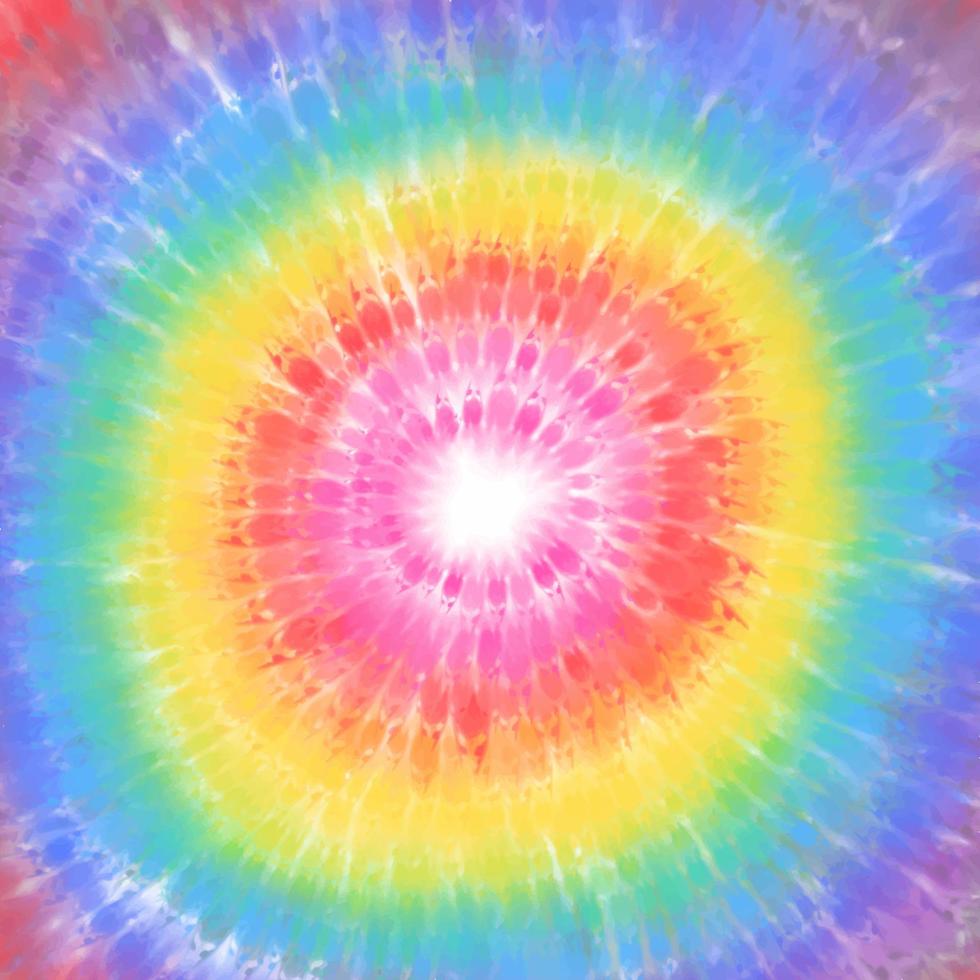 rainbow coloured tie dye painted background vector