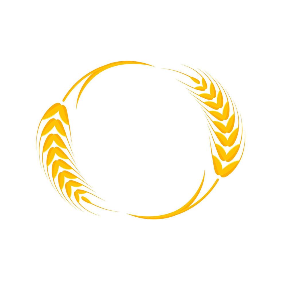 Ears of wheat. Whole grains for making bread. vector