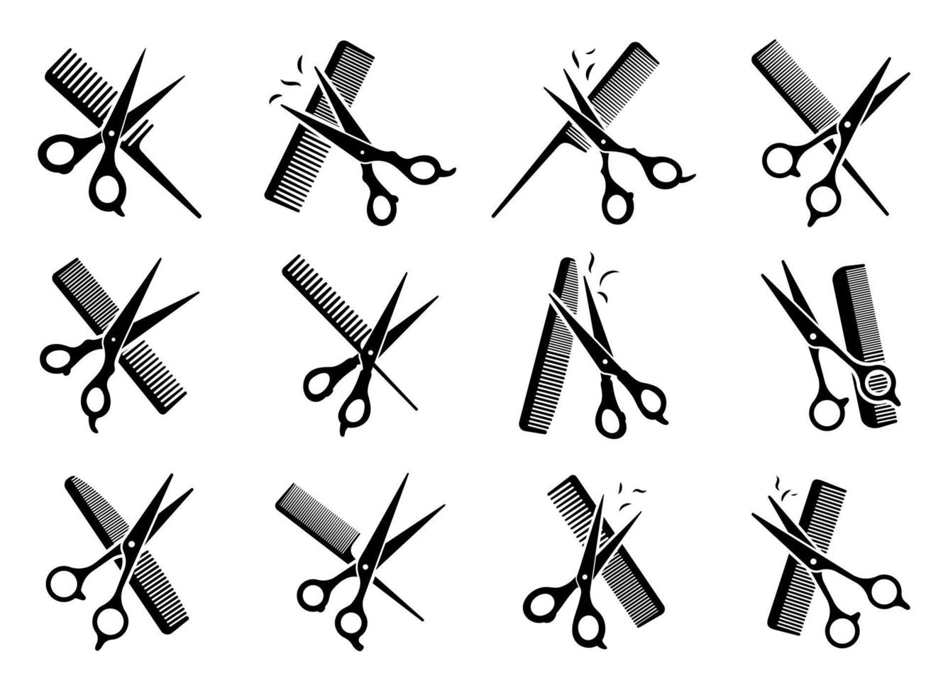 barber scissors silhouette for beauty salon vector