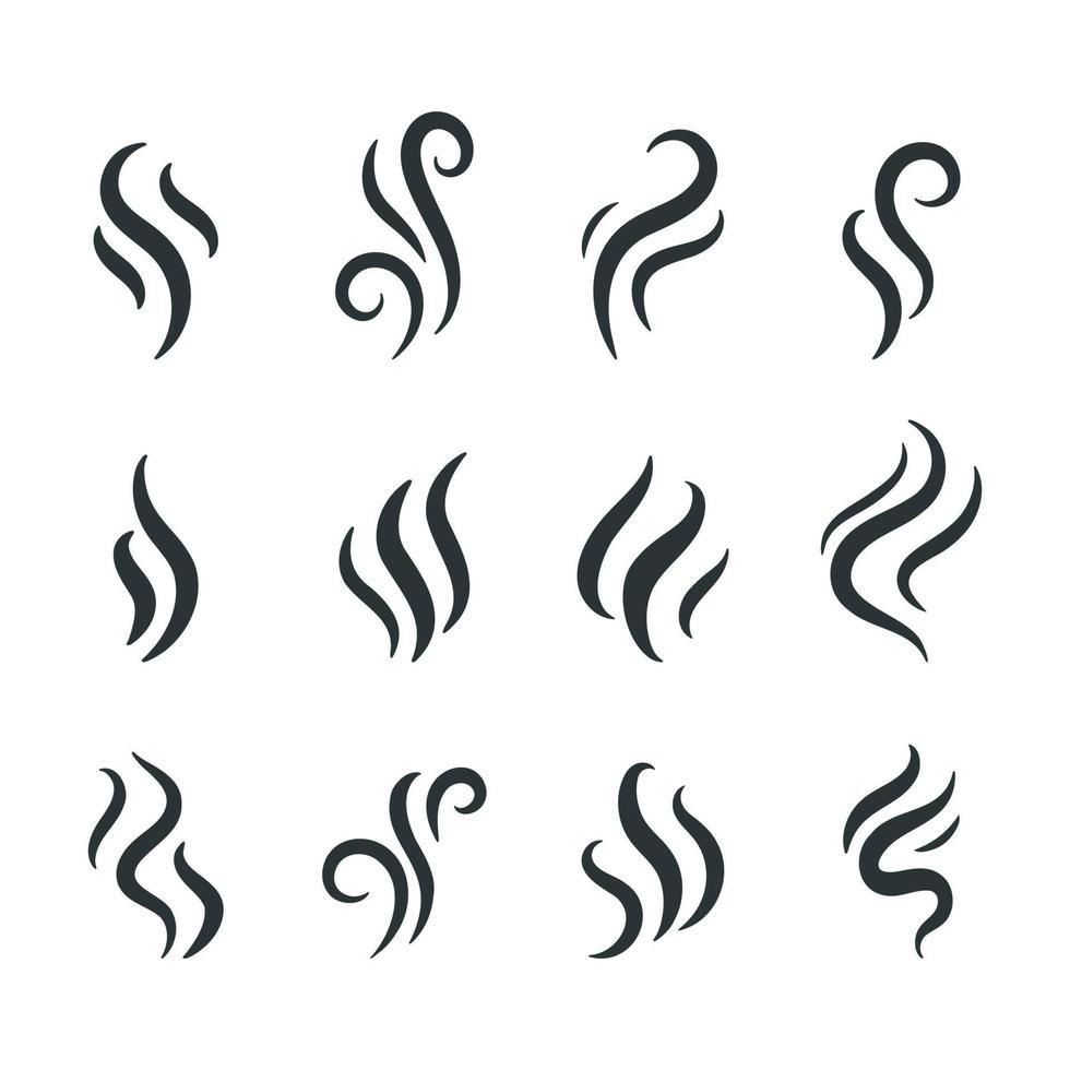 Smoke lines. Hot vapors that evaporate from food and beverages. vector