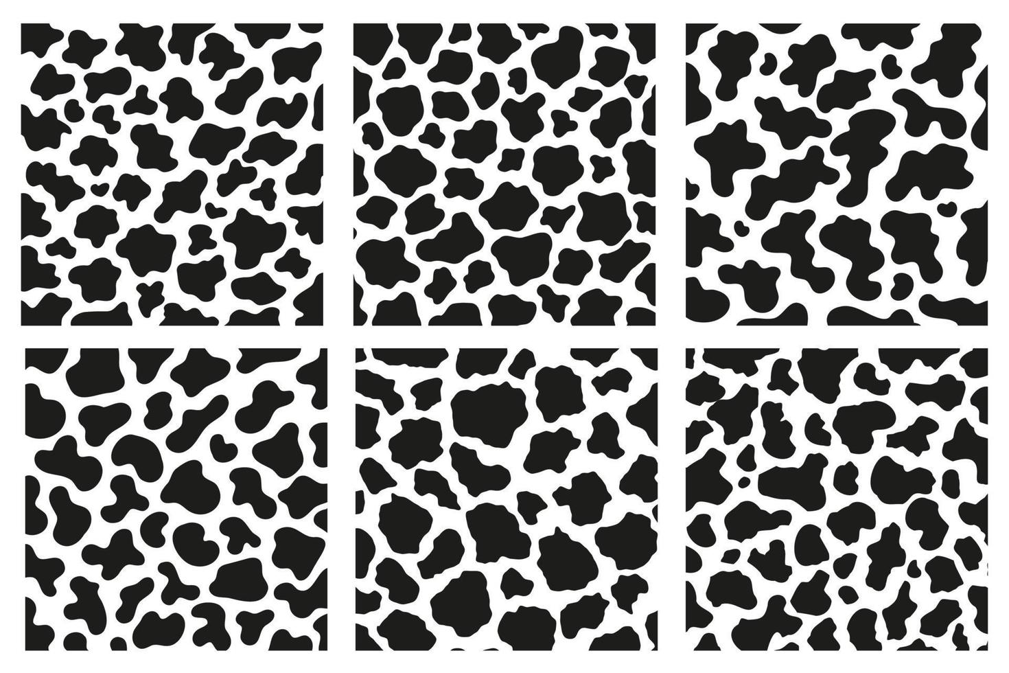 Black polka dot background of milk cow leather. vector