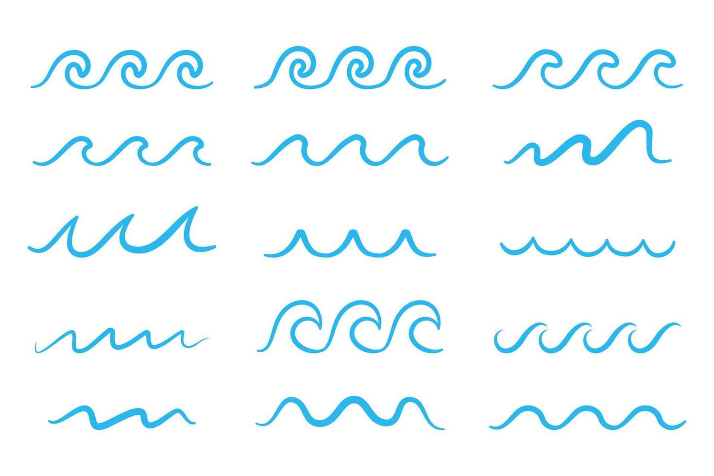 blue water wave line icon in the sea vector