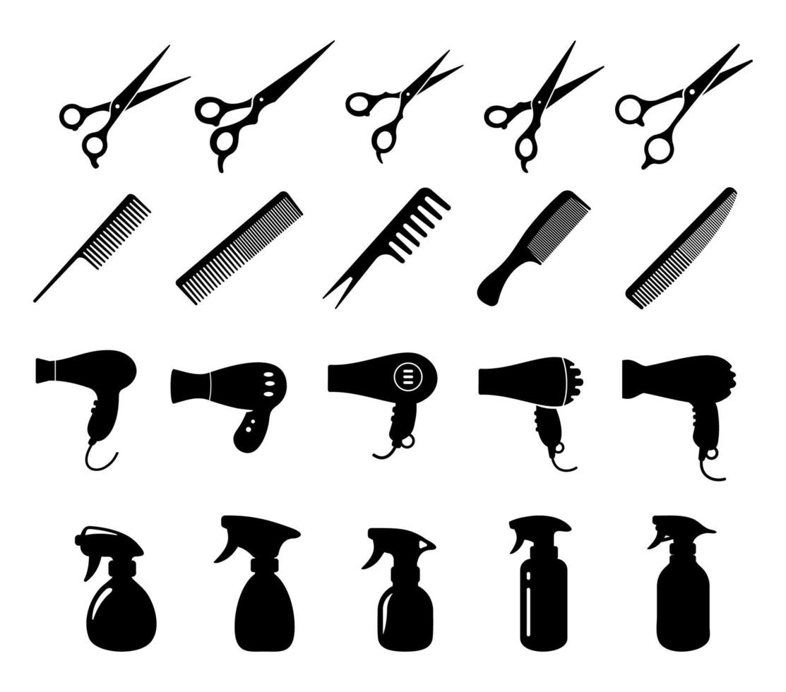 barber scissors silhouette for beauty salon vector