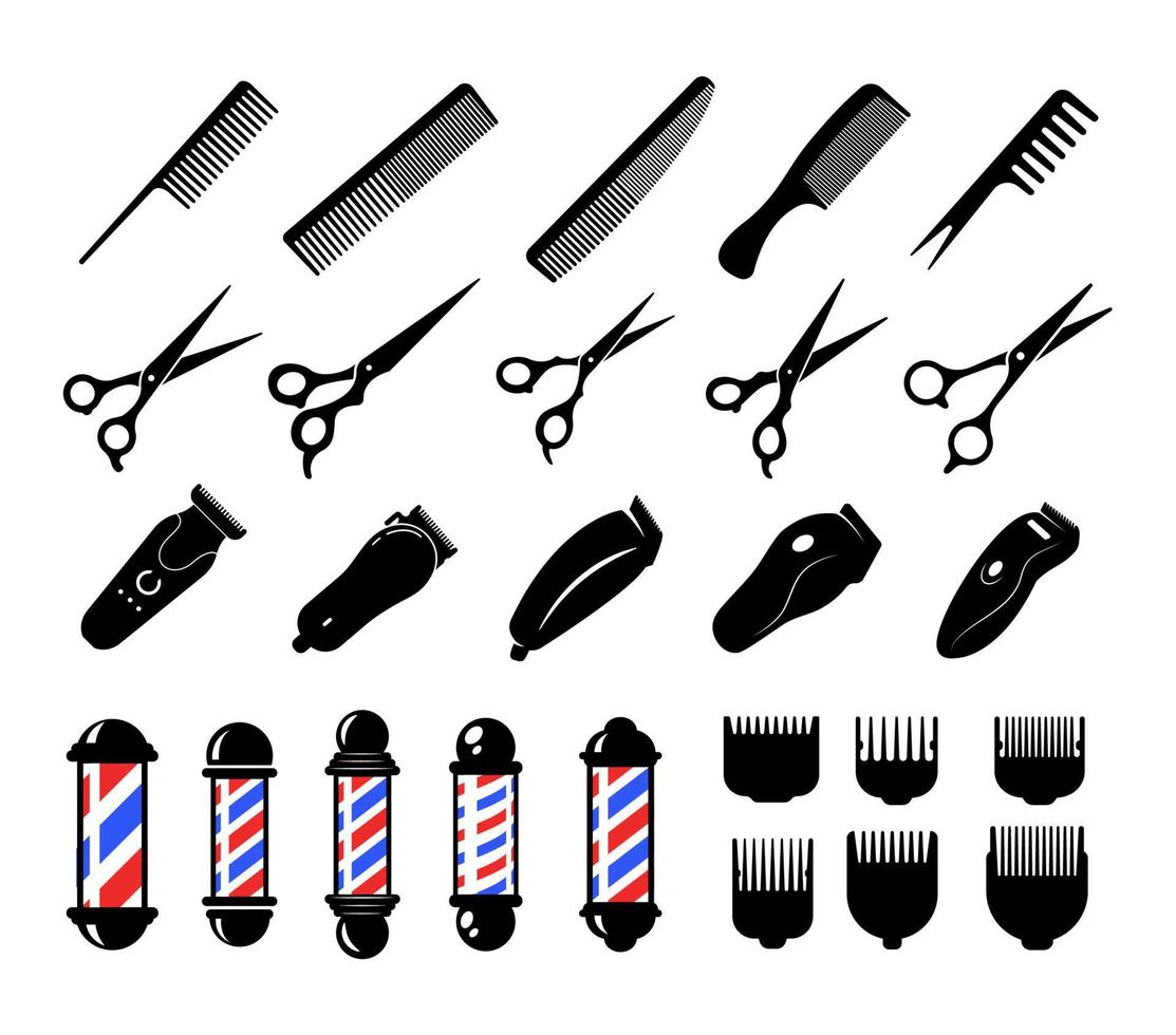 barber scissors silhouette for beauty salon vector