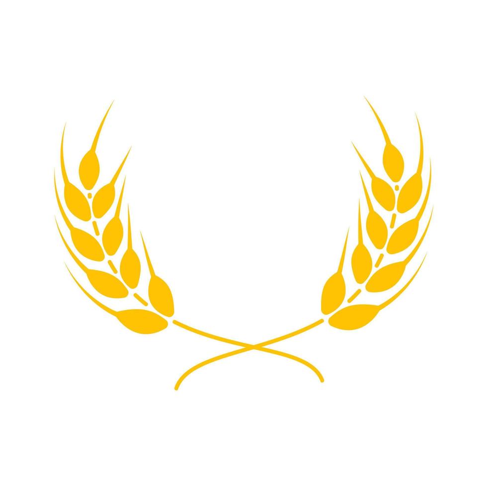 Ears of wheat. Whole grains for making bread. vector