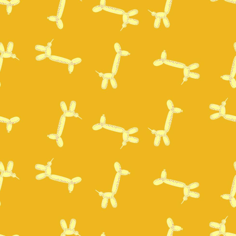 Seamless pattern balloon dogs. Background of circus bubble animal in doodle style. vector