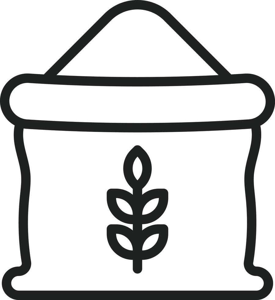 Flour bag Line Icon vector