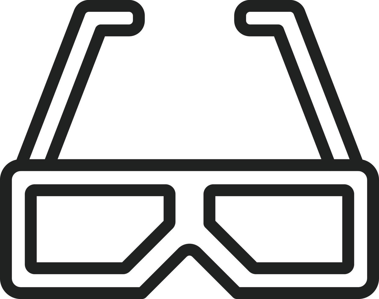 Icono de línea de gafas 3d vector