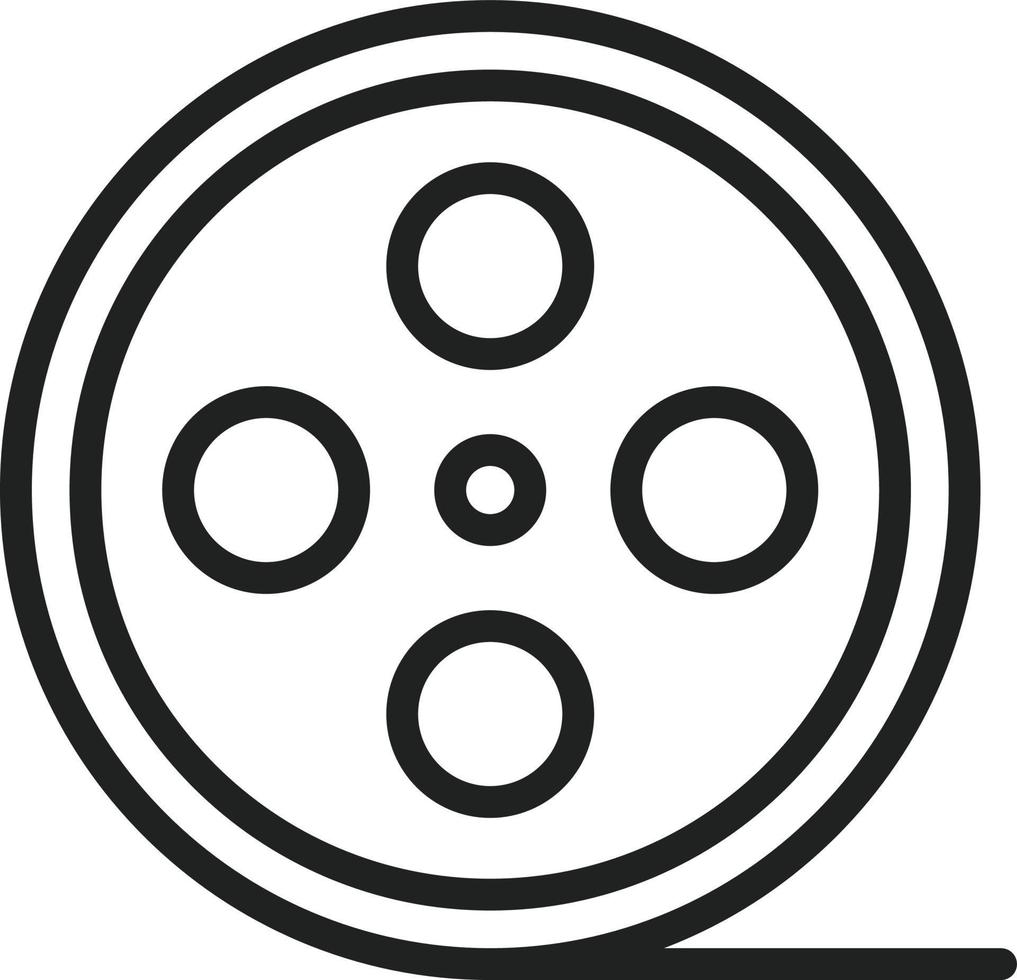 icono de línea de carrete de película vector