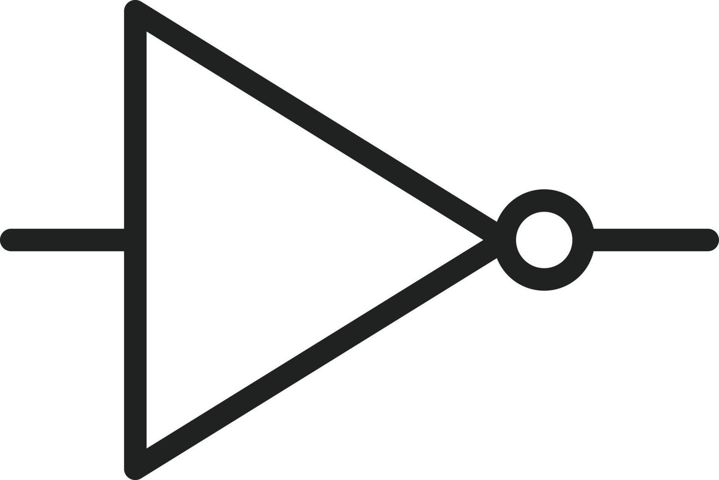 NOT Gate Line Icon vector