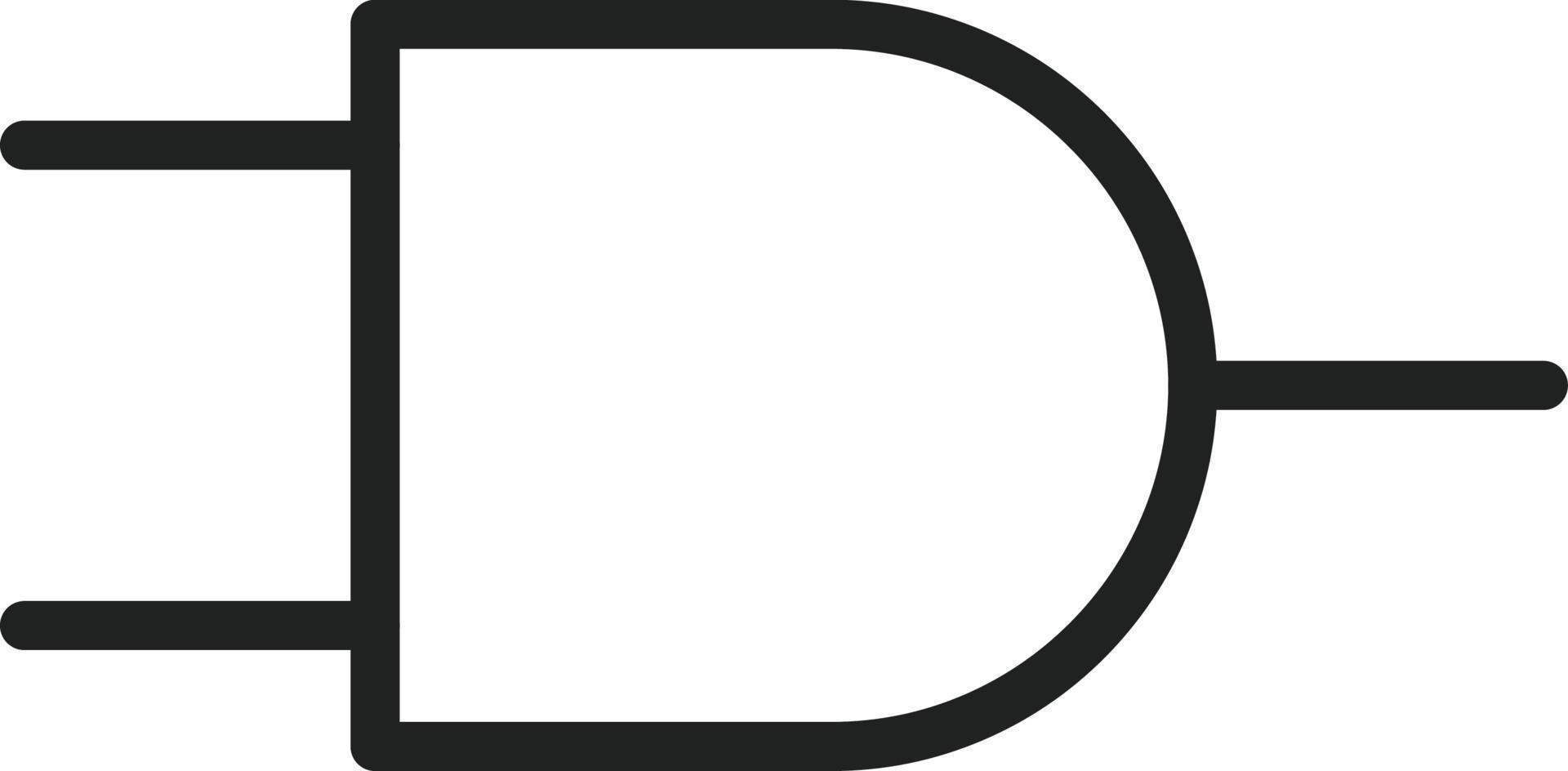 AND Gate Line Icon vector