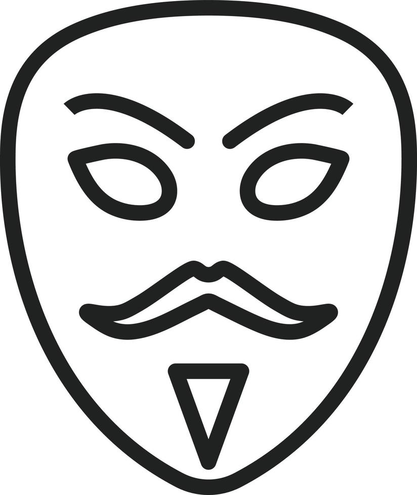 icono de línea de máscara de hacker vector