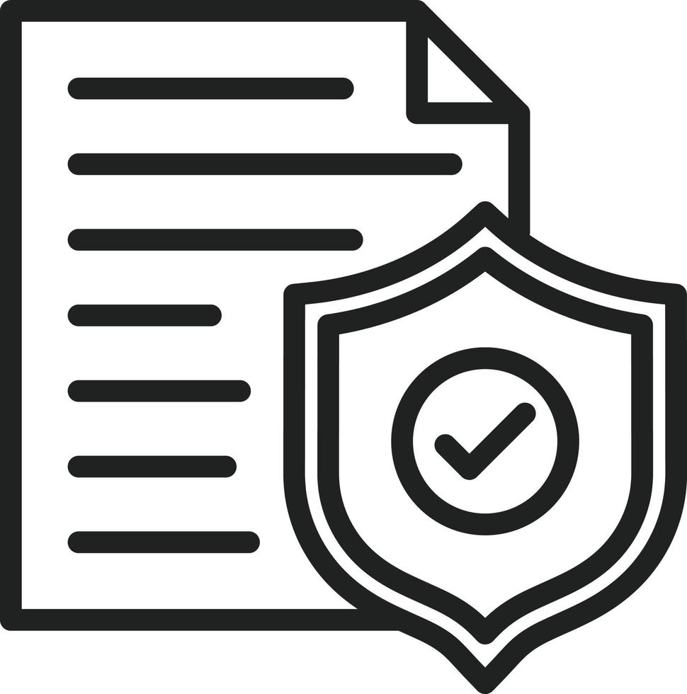 icono de línea de documento seguro vector