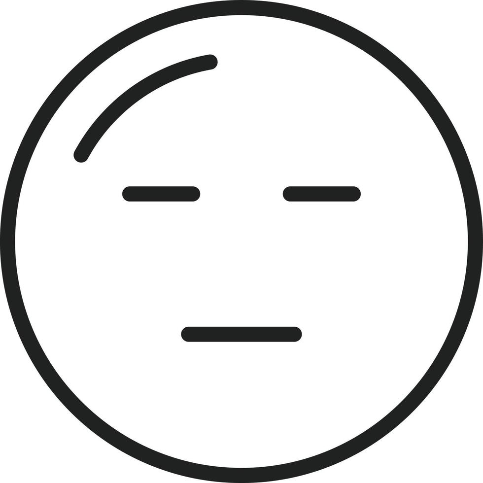 Expressionless Face Line Icon vector