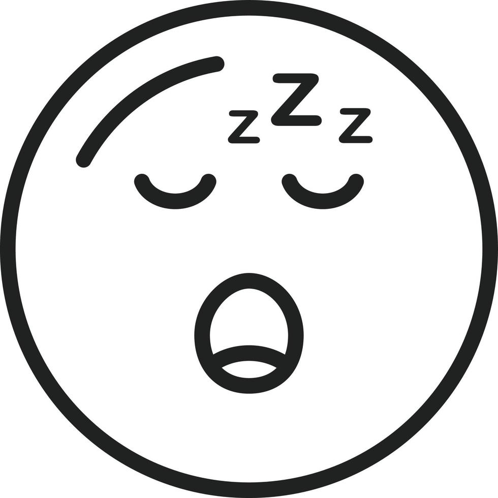Sleeping Face Line Icon vector