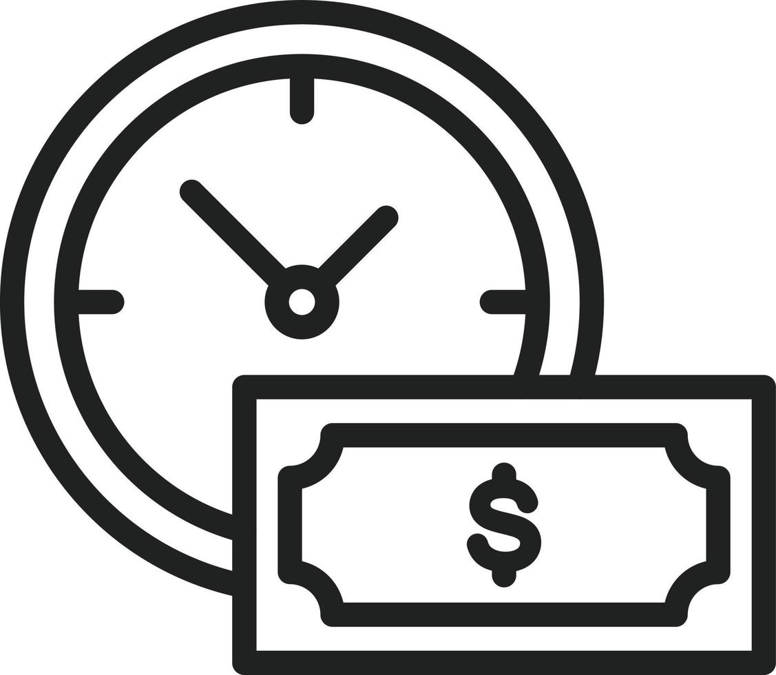 Time Based Payment Line Icon vector