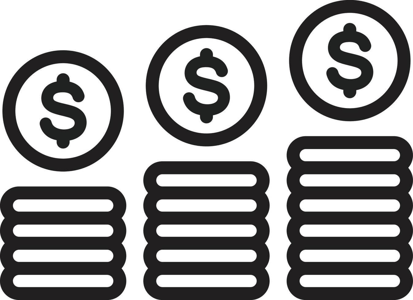 Coins Line Icon vector