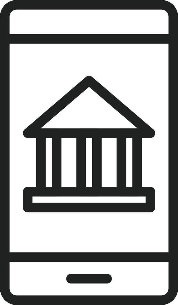 Mobile Banking Line Icon vector