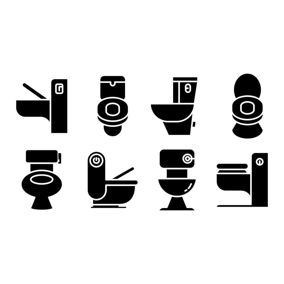 wc and toilet bowl icons vector