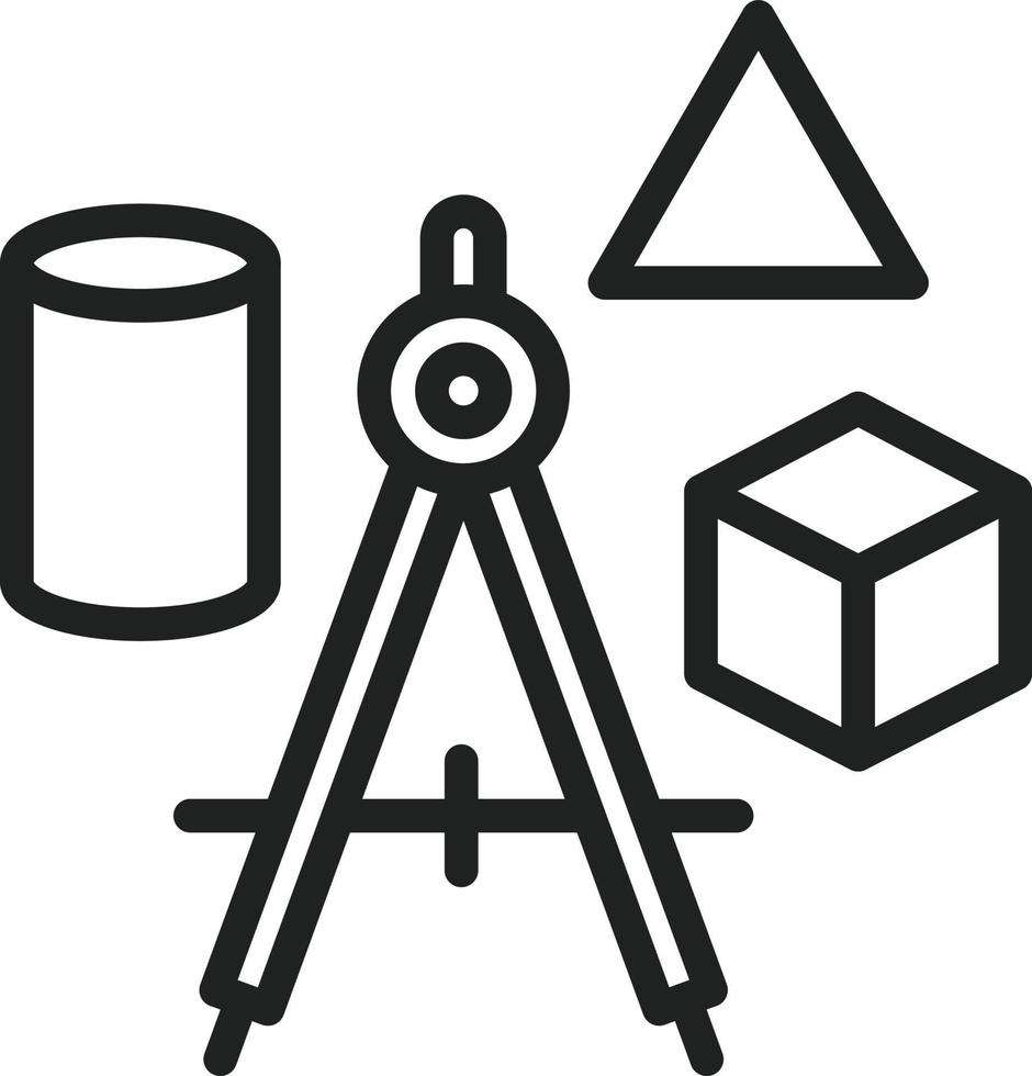 Studying Geometry Line Icon vector