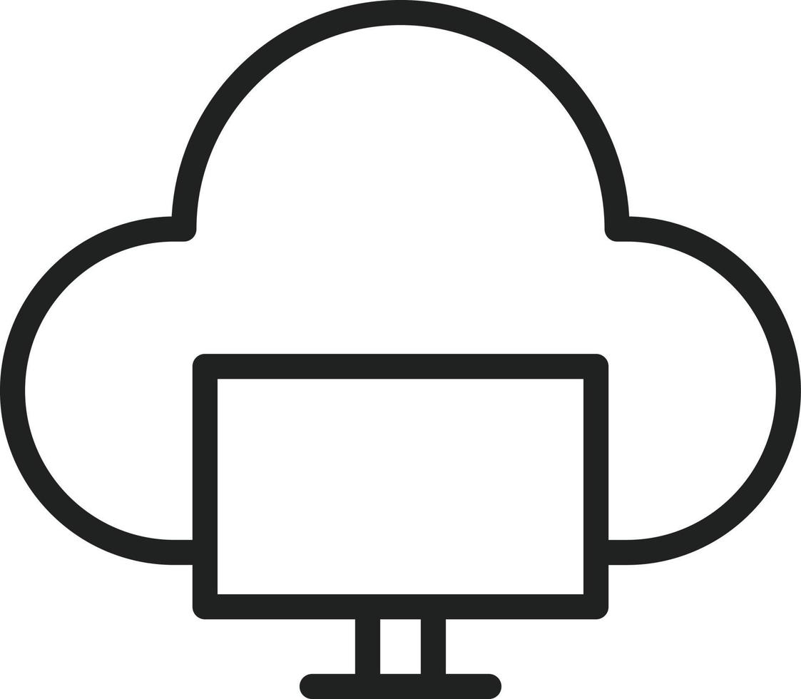 icono de línea de sistema de nube vector