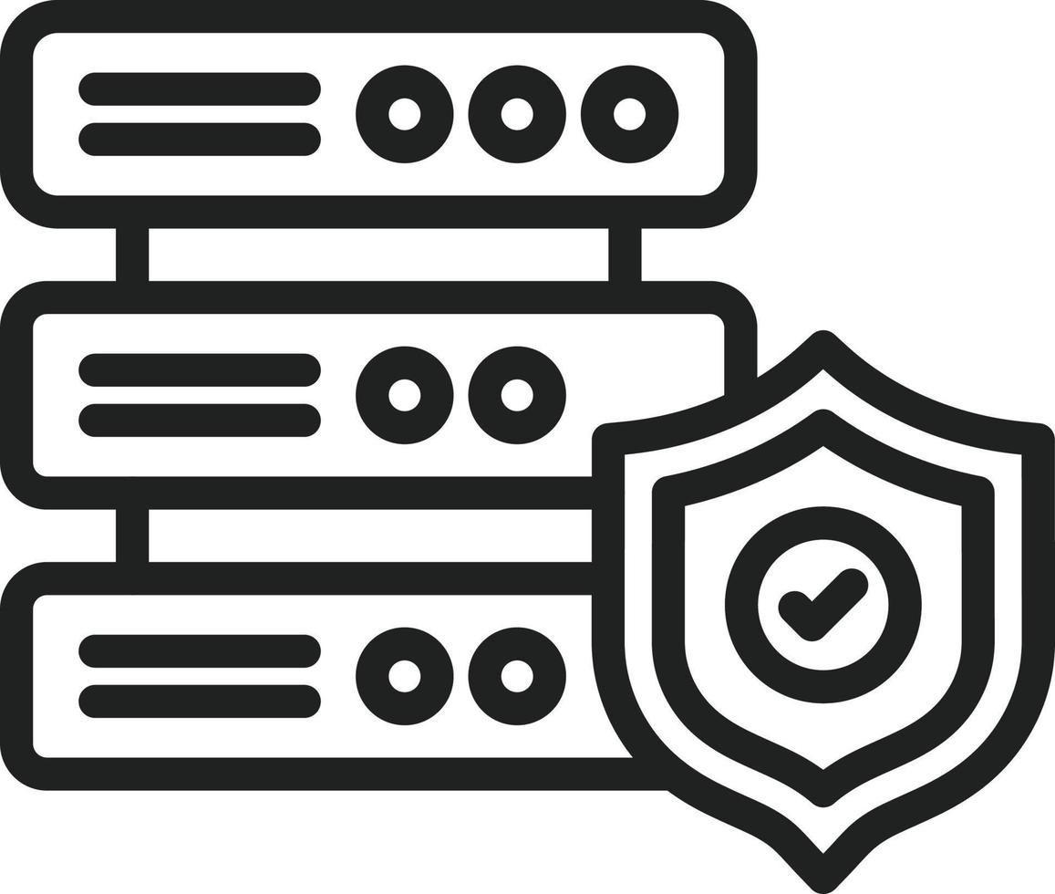Secure Server Line Icon vector