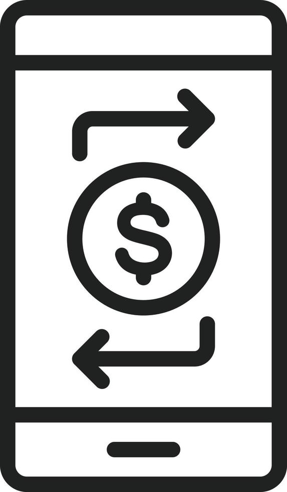Funds Transfer Line Icon vector