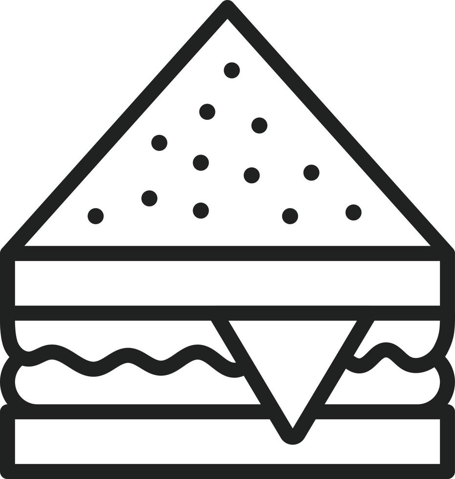 icono de línea sándwich vector