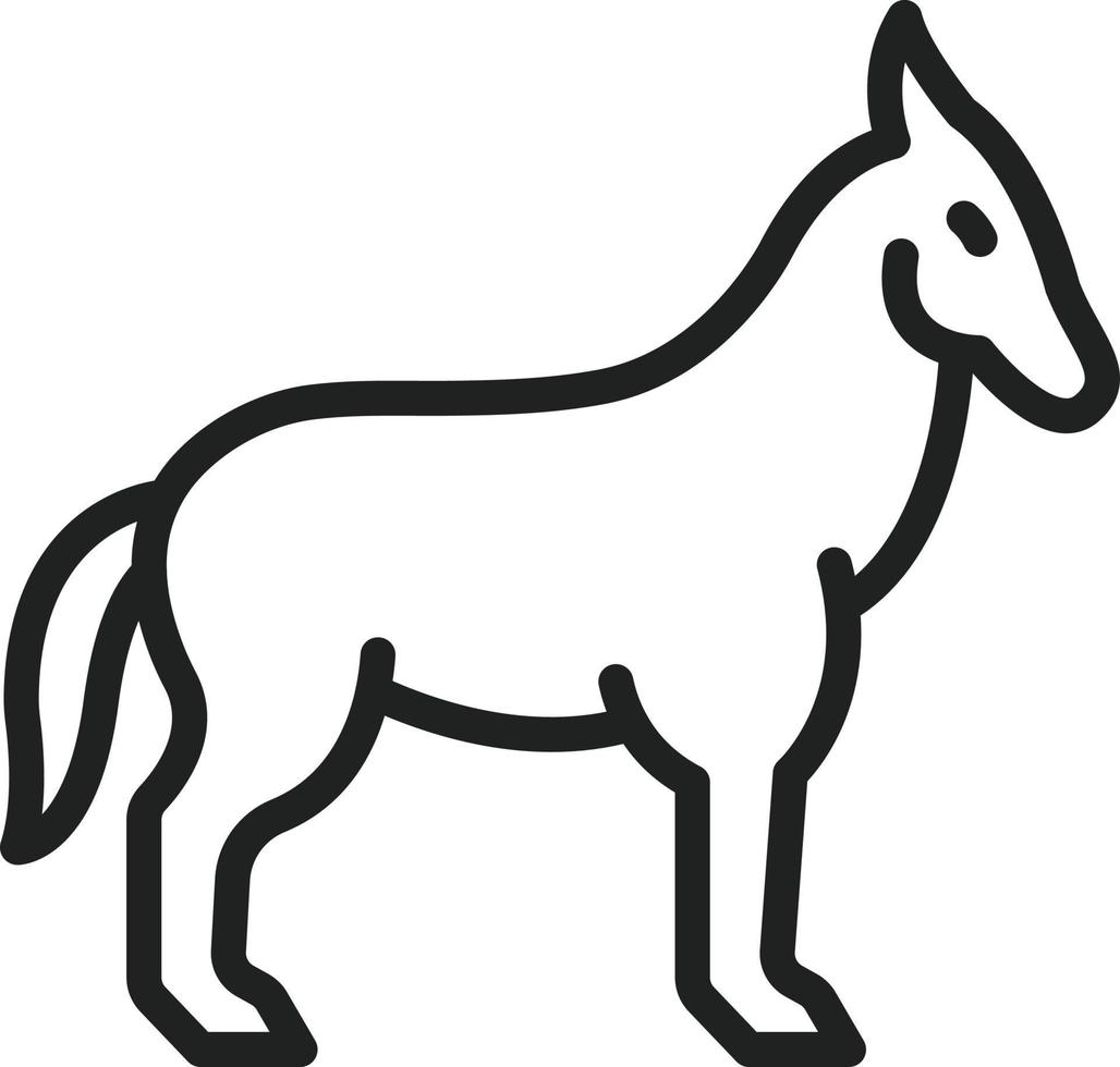 icono de línea de caballo vector