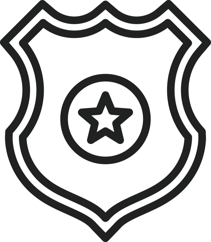 icono de línea de placa de policía vector