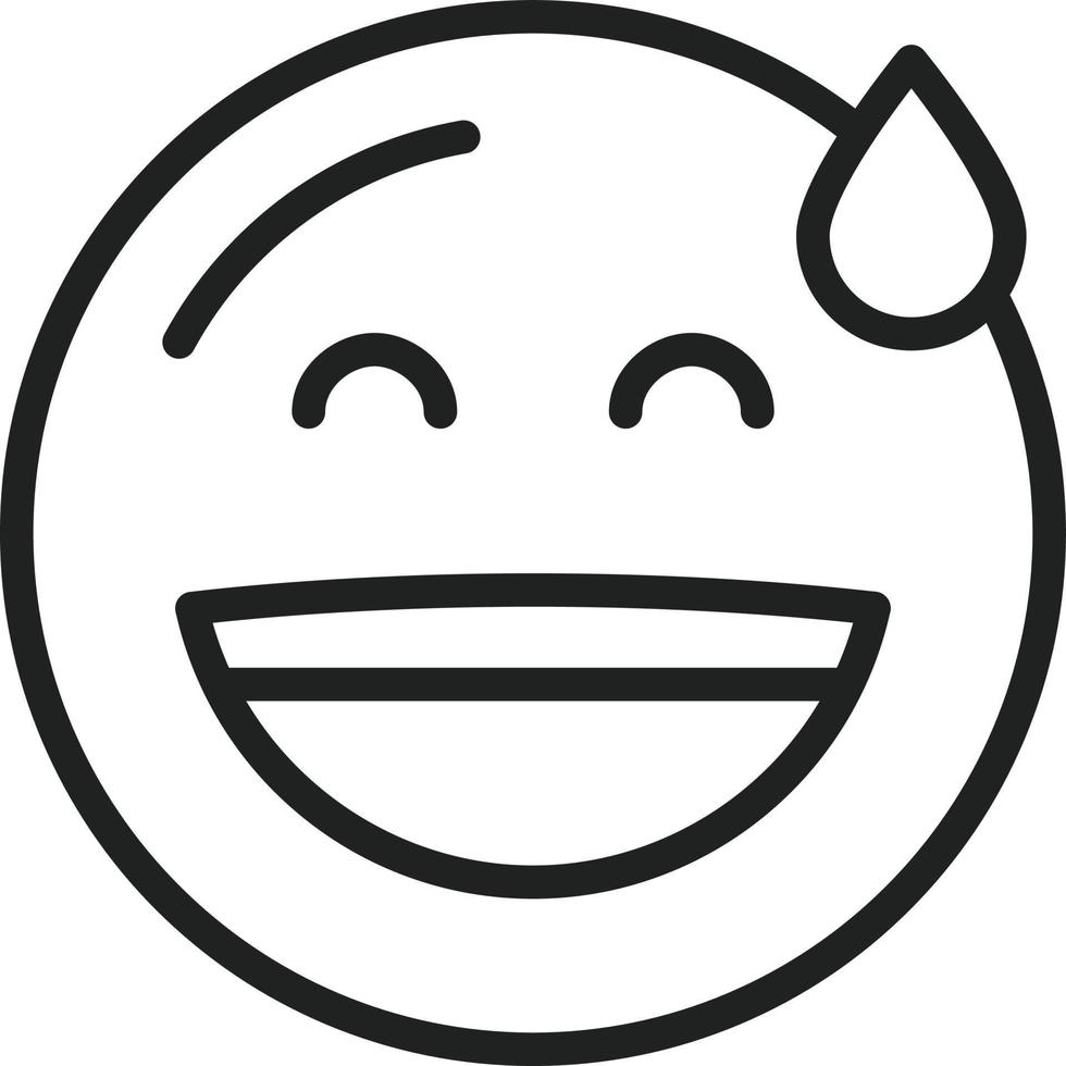 Grinning Face with Sweat Line Icon vector
