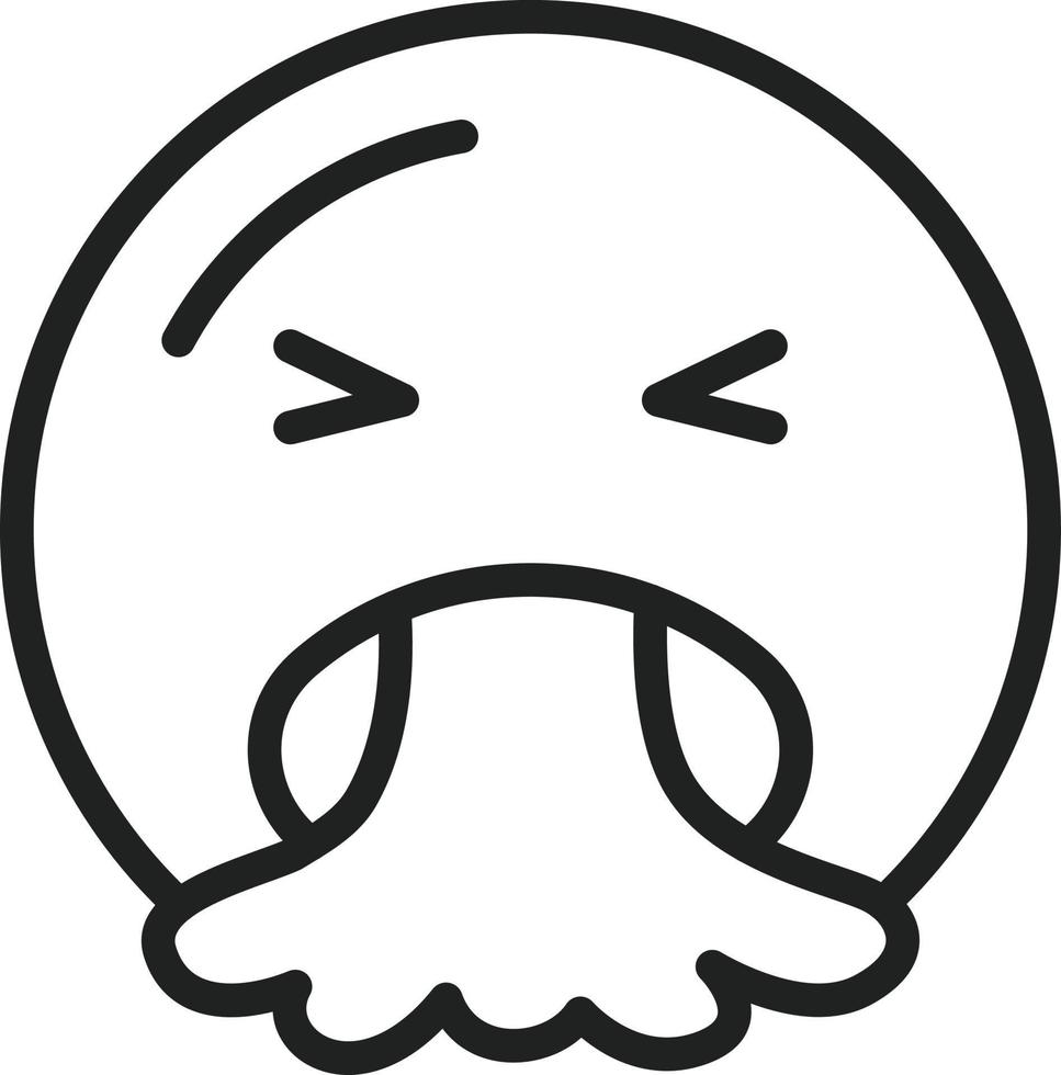 Face Vomiting Line Icon vector