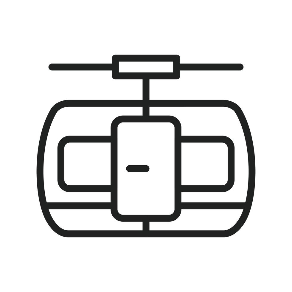 icono de línea de cabina de teleférico vector