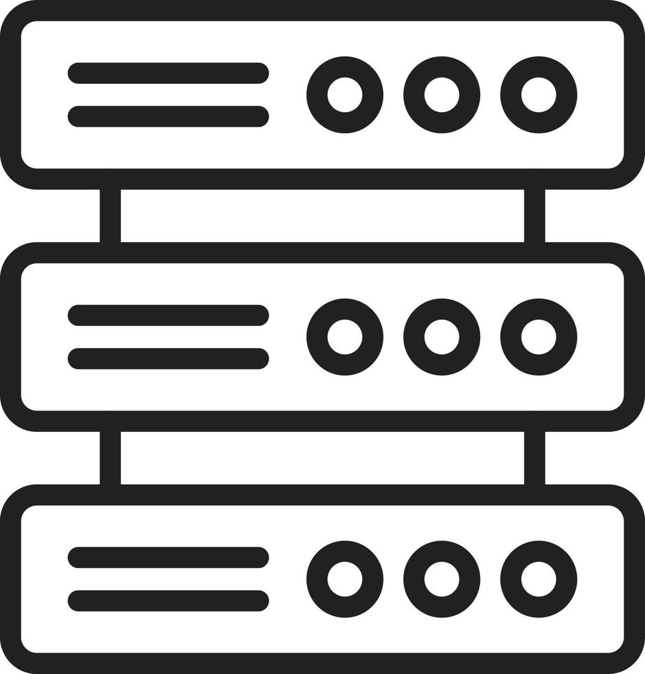 Multiple Servers Line Icon vector