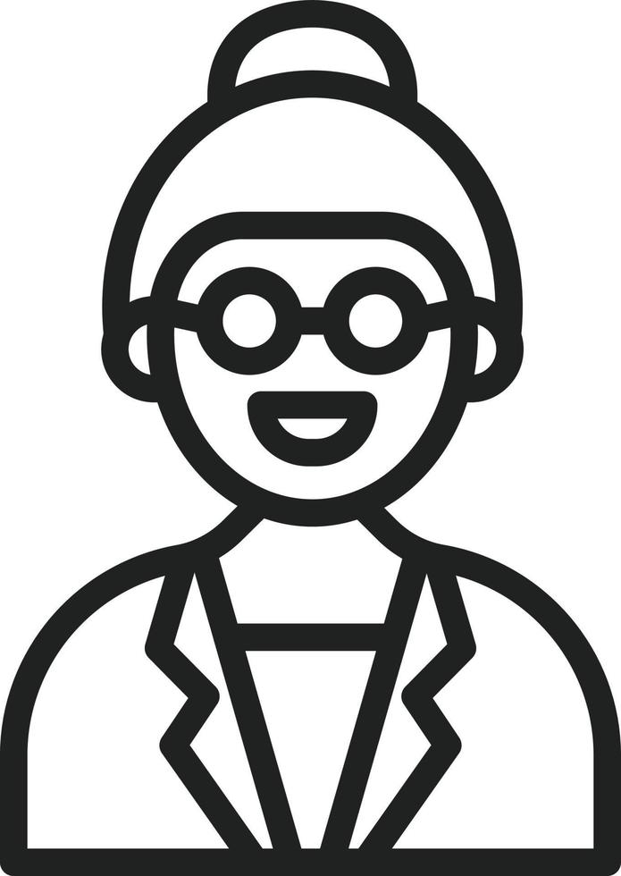 Female Professor Line Icon vector