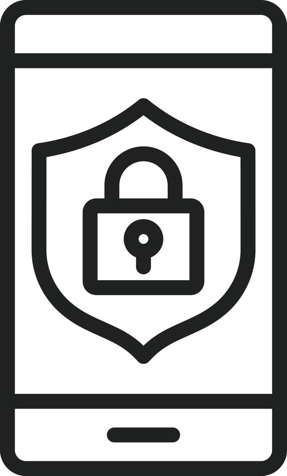 Secure Device Line Icon vector