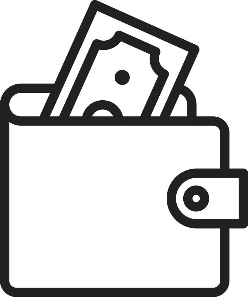 Money in Wallet Line Icon vector