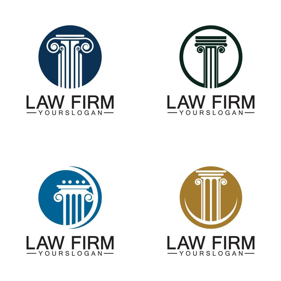 Law Firm Pillar Logo Template-Vector vector