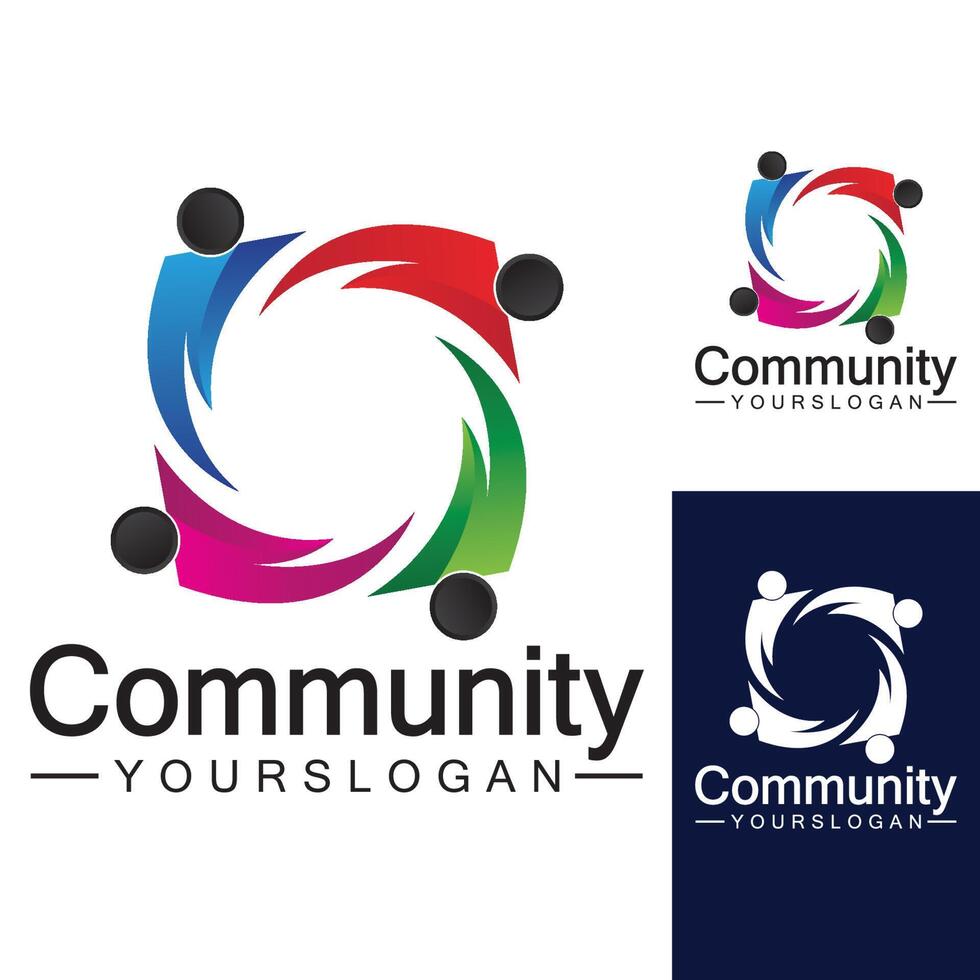 Community Logo Design Template for Teams or Groups.network and social icon design vector