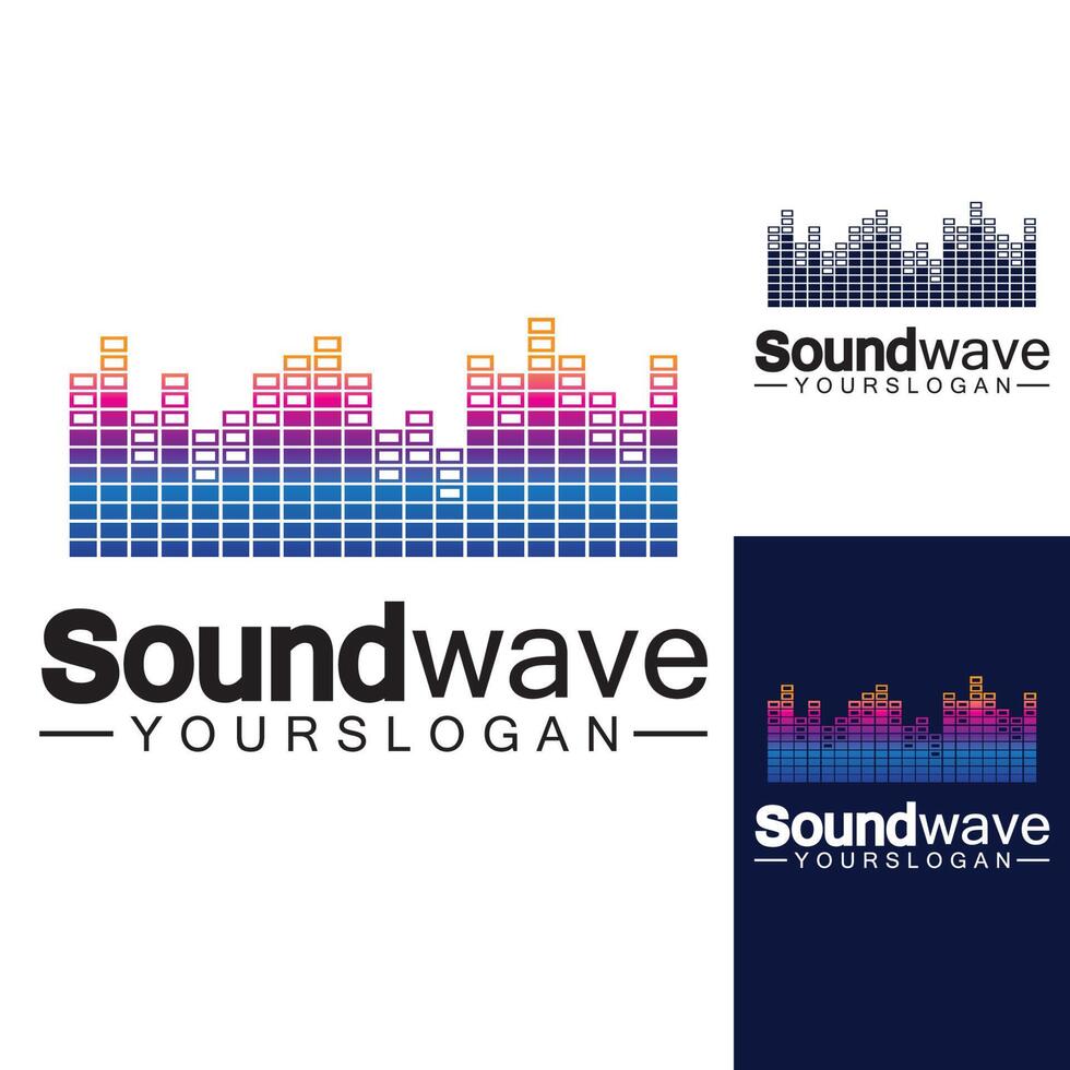 Sound wave logo and symbol vector