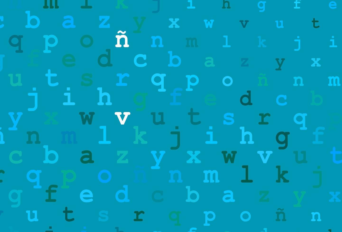 Light blue, green vector texture with ABC characters.