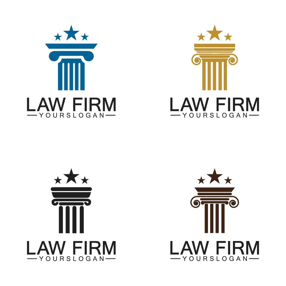 Law Firm Pillar Logo Template-Vector vector