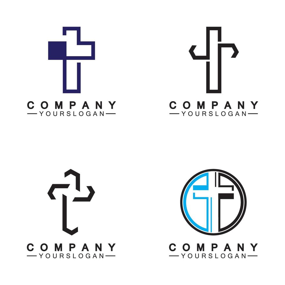 Church logo.Illustration of modern, clean church cross sign for a modern church sign.Icon of christian cross. Sign of catholic, religious and orthodox faith. vector