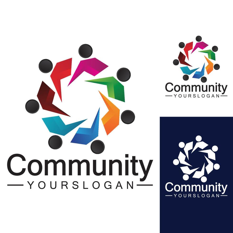 Community Logo Design Template for Teams or Groups.network and social icon design vector